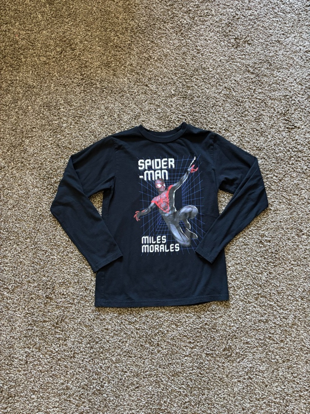 Spider-Man Miles Morales Marvel Black Graphic Logo Tee